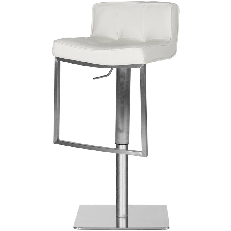 Tabouret de bar pivotant réglable blanc/gris, cuir PU, un siège