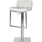 Tabouret de bar pivotant réglable blanc/gris, cuir PU, un siège