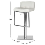 Tabouret de bar pivotant réglable blanc/gris, cuir PU, un siège