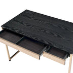 Bureau d'ordinateur 1 personne 122 cm noir/blanc avec 2 tiroirs et ports de chargement