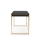 Bureau d'ordinateur 1 personne 122 cm noir/blanc avec 2 tiroirs et ports de chargement