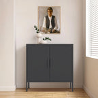 Armoire de rangement noire en acier à double porte verrouillable