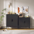 Armoire de rangement noire en acier à double porte verrouillable