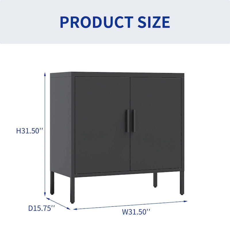 Armoire de rangement noire en acier à double porte verrouillable