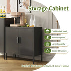 Armoire de rangement noire en acier à double porte verrouillable