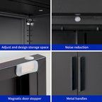 Armoire de rangement noire en acier à double porte verrouillable