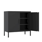 Armoire de rangement noire en acier à double porte verrouillable