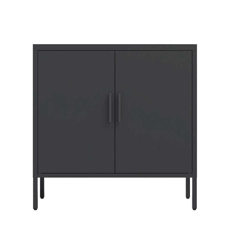 Armoire de rangement noire en acier à double porte verrouillable