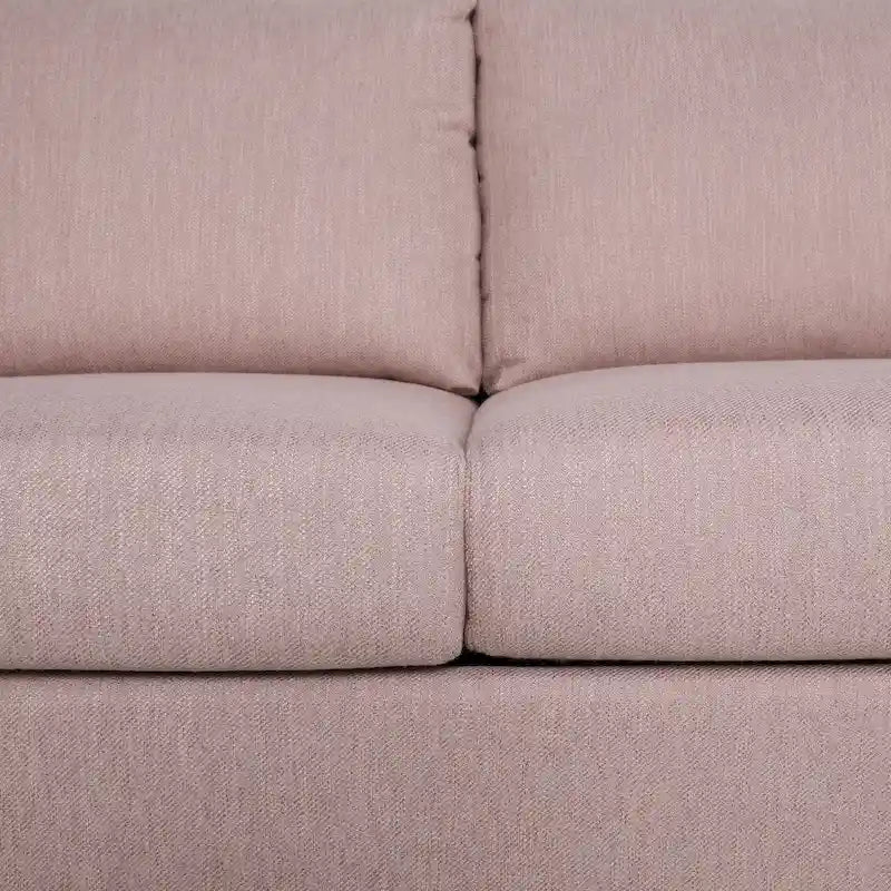 Canapé moderne 3 places en tissu beige / expresso / rose pâle