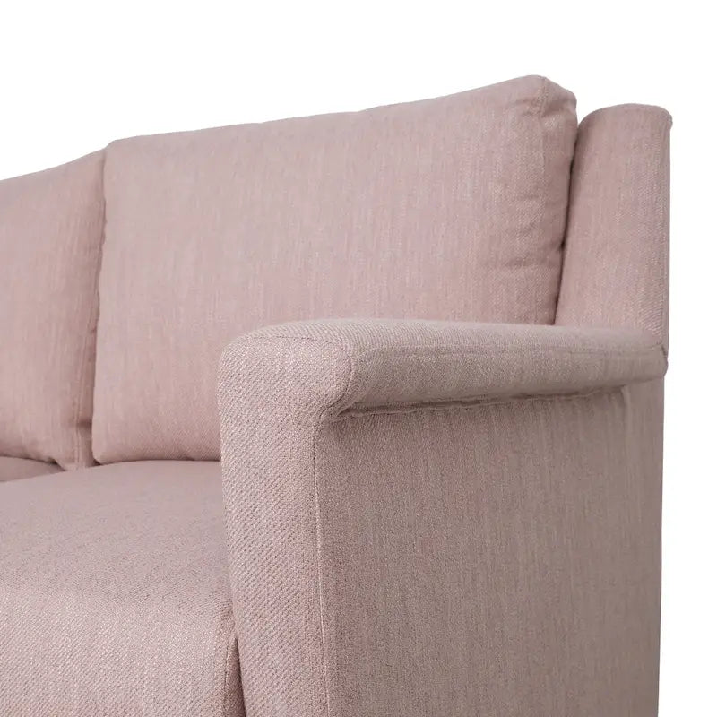 Canapé moderne 3 places en tissu beige / expresso / rose pâle