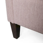 Canapé moderne 3 places en tissu beige / expresso / rose pâle