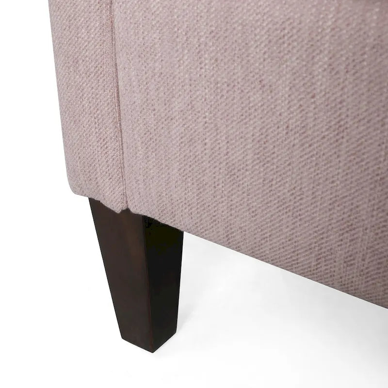 Canapé moderne 3 places en tissu beige / expresso / rose pâle