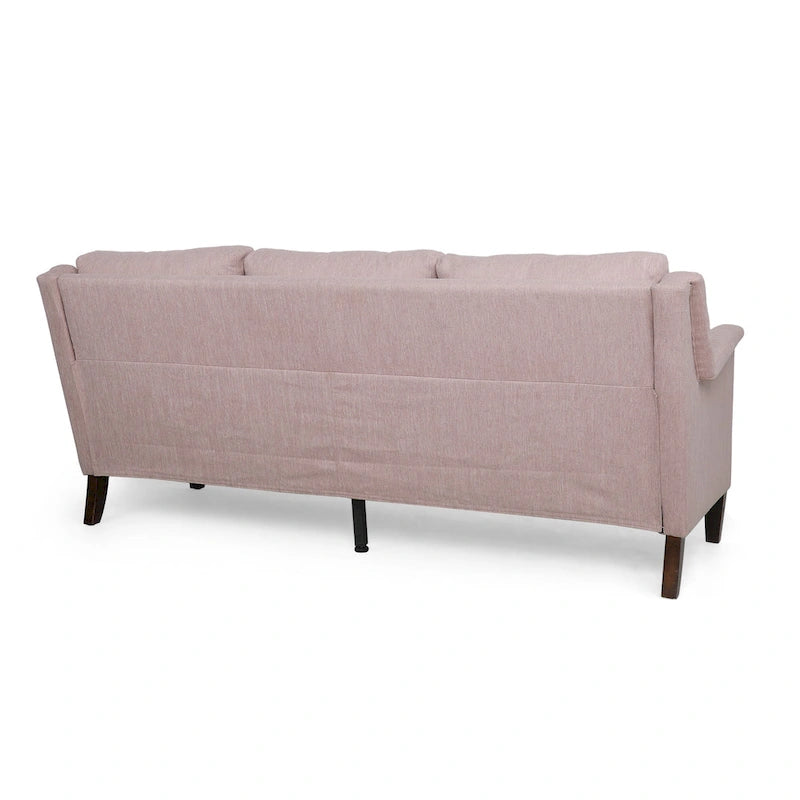 Canapé moderne 3 places en tissu beige / expresso / rose pâle