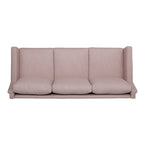 Canapé moderne 3 places en tissu beige / expresso / rose pâle