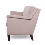 Canapé moderne 3 places en tissu beige / expresso / rose pâle