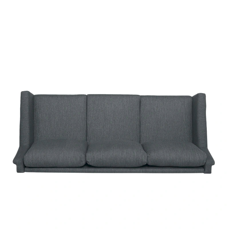 Canapé moderne 3 places en tissu beige / expresso / rose pâle
