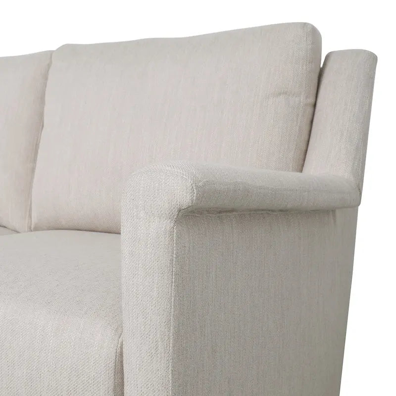Canapé moderne 3 places en tissu beige / expresso / rose pâle