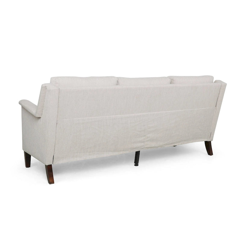 Canapé moderne 3 places en tissu beige / expresso / rose pâle