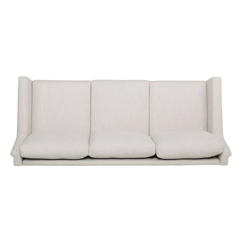 Canapé moderne 3 places en tissu beige / expresso / rose pâle