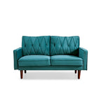 Canapé 2 places en velours de 146 cm de large, capitonné | Rose/Gris/Bleu foncé/Ivoire/Noir/Vert et plus