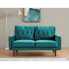 Canapé 2 places en velours de 146 cm de large, capitonné | Rose/Gris/Bleu foncé/Ivoire/Noir/Vert et plus