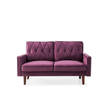 Canapé 2 places en velours de 146 cm de large, capitonné | Rose/Gris/Bleu foncé/Ivoire/Noir/Vert et plus