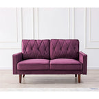 Canapé 2 places en velours de 146 cm de large, capitonné | Rose/Gris/Bleu foncé/Ivoire/Noir/Vert et plus