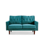 Canapé 2 places en velours de 146 cm de large, capitonné | Rose/Gris/Bleu foncé/Ivoire/Noir/Vert et plus