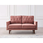 Canapé 2 places en velours de 146 cm de large, capitonné | Rose/Gris/Bleu foncé/Ivoire/Noir/Vert et plus