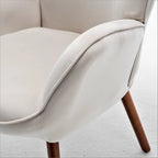 Fauteuil d'appoint à dossier haut et accoudoirs évasés en microfibre, une place – Ivoire / Jaune Moutarde / Noir / Bleu Sarcelle / Gris / Rouge Orange / Bleu-gris