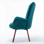 Fauteuil d'appoint à dossier haut et accoudoirs évasés en microfibre, une place – Ivoire / Jaune Moutarde / Noir / Bleu Sarcelle / Gris / Rouge Orange / Bleu-gris
