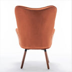 Fauteuil d'appoint à dossier haut et accoudoirs évasés en microfibre, une place – Ivoire / Jaune Moutarde / Noir / Bleu Sarcelle / Gris / Rouge Orange / Bleu-gris
