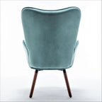 Fauteuil d'appoint à dossier haut et accoudoirs évasés en microfibre, une place – Ivoire / Jaune Moutarde / Noir / Bleu Sarcelle / Gris / Rouge Orange / Bleu-gris