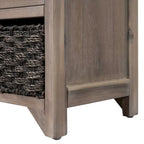 Banc de rangement capitonné, 2 tiroirs et panier, Espresso/Chêne/Blanc/Bleu, 2 places
