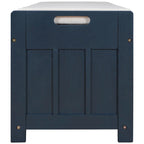 Banc de rangement rustique avec portes persiennes, 2 places, Gris délavé/Bleu marine antique/Blanc/Expresso