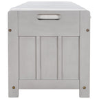 Banc de rangement rustique avec portes persiennes, 2 places, Gris délavé/Bleu marine antique/Blanc/Expresso