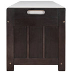 Banc de rangement rustique avec portes persiennes, 2 places, Gris délavé/Bleu marine antique/Blanc/Expresso