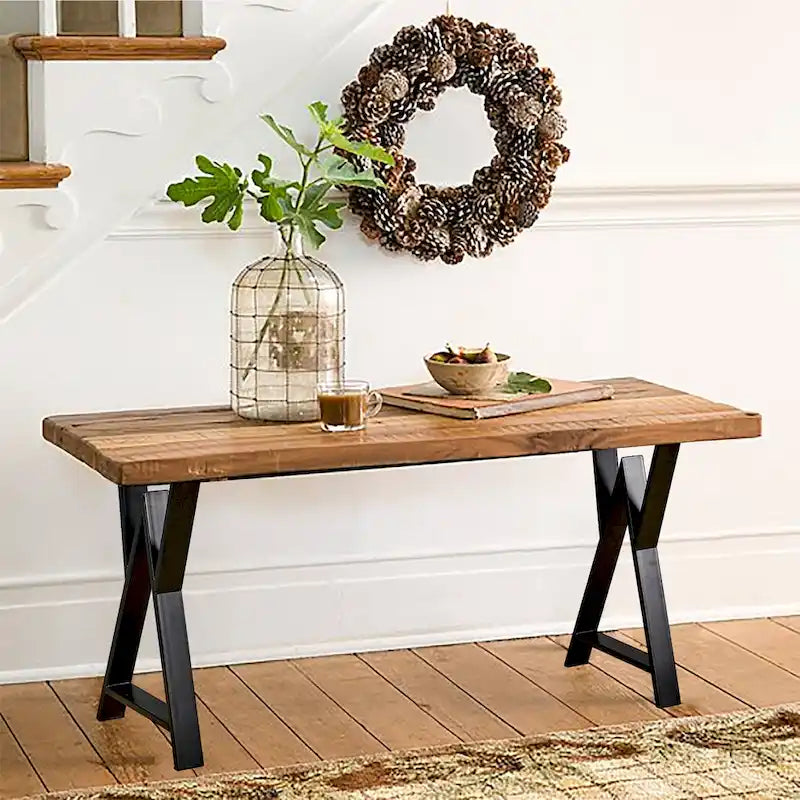 Pied de table rectangulaire Type W noir, simple