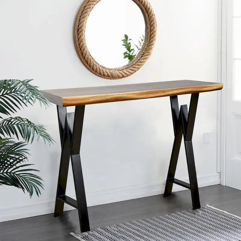Pied de table rectangulaire Type W noir, simple