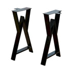 Pied de table rectangulaire Type W noir, simple