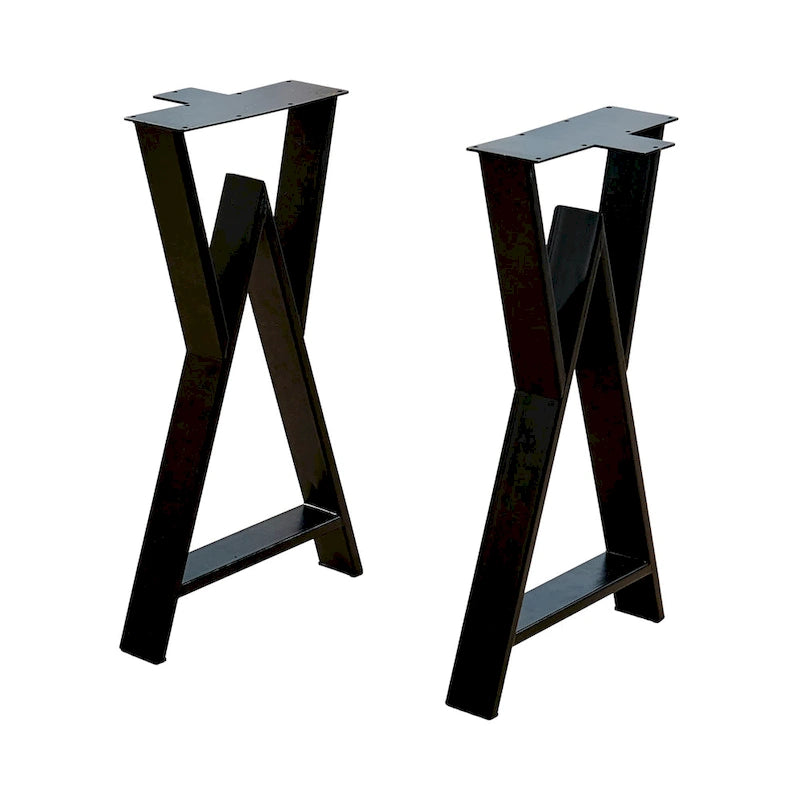 Pied de table rectangulaire Type W noir, simple
