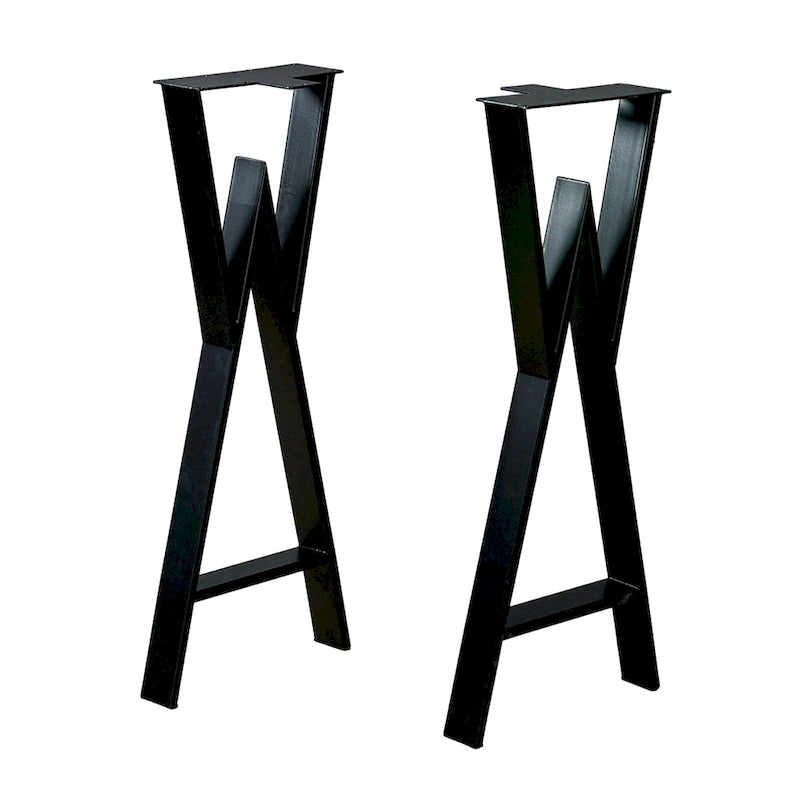 Pied de table rectangulaire Type W noir, simple