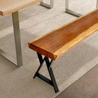 Pied de table rectangulaire Type W noir, simple