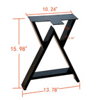 Pied de table rectangulaire Type W noir, simple