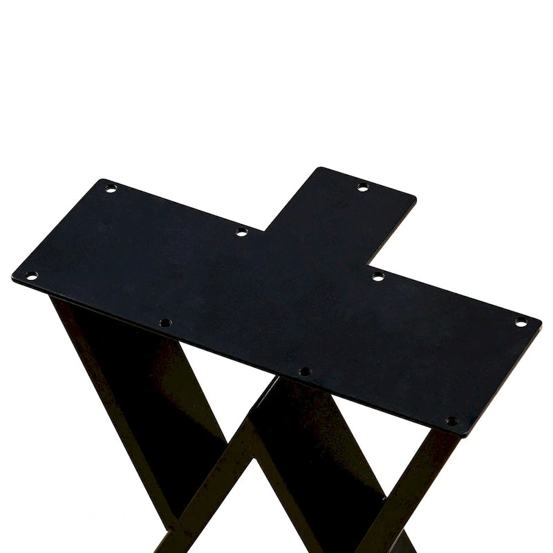 Pied de table rectangulaire Type W noir, simple