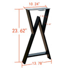 Pied de table rectangulaire Type W noir, simple