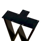 Pied de table rectangulaire Type W noir, simple