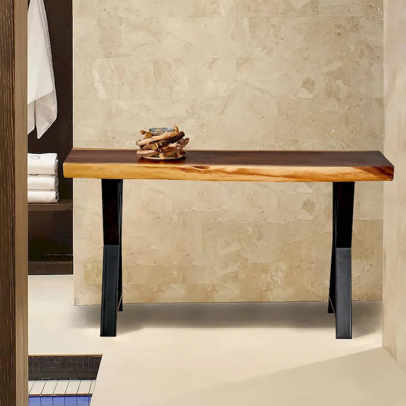 Pied de table rectangulaire Type W noir, simple