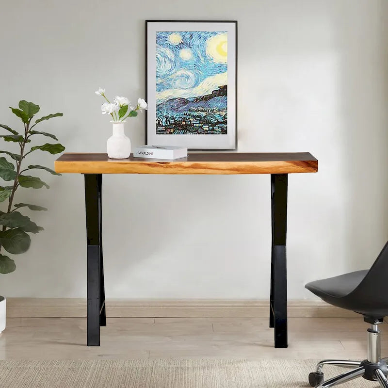Pied de table rectangulaire Type W noir, simple