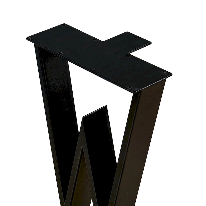 Pied de table rectangulaire Type W noir, simple